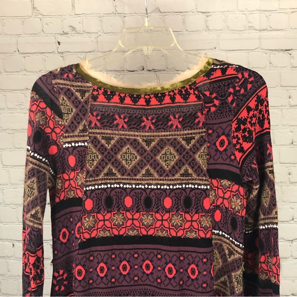 TUNIC - Women's Free People Multicolored Abstract Prism Patterned Tunic. Size S - Picture 6 of 16